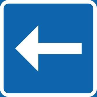 T12-6 Riktning rakt vänster Blå/vit - TD12-6