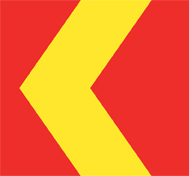 X1 Markeringspil i plast röd FDG 600x600mm Chevron - X1-RÖD-600X600-P